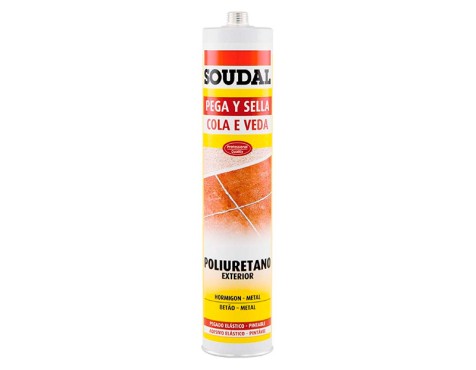 Adhesivo Sellador Poliuretano Soudal Gris