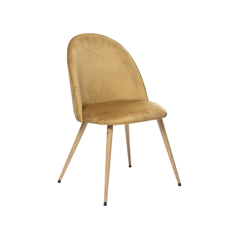 Pack de 4 sillas de terciopelo Solin amarillo 540x840x520 mm