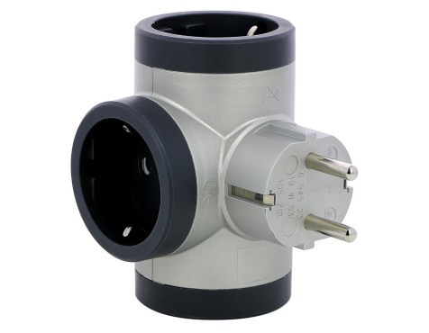 Adaptador Lateral Premium 3 Tomas Aluminio