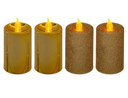 Espelma Led Decorativa Daurada (4un)