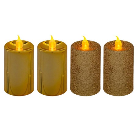 Espelma Led Decorativa Daurada (4un)