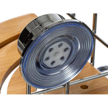 Cesta Ducha Rinconera Con Ventosa Bambú