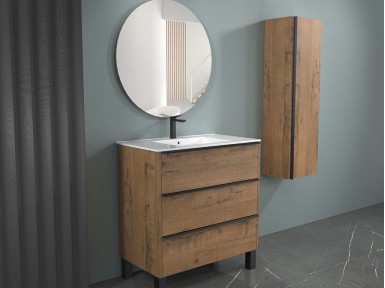 Mueble de baño Athena con espejo roble Alaska 800x800x450 mm