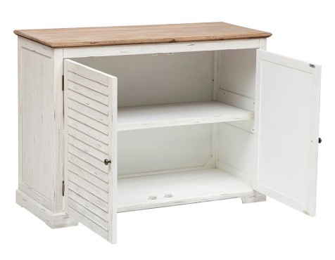Aparador 2 Puertas Olivia Acacia Natural Y Blanco