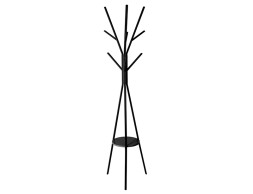 Perchero De Pie Metal Y Mdf Negro