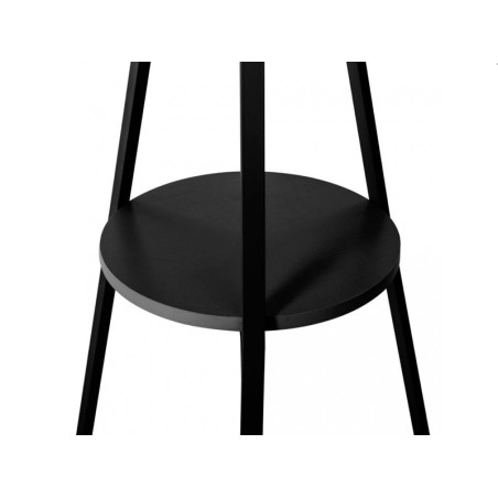 Perchero De Pie Metal Y Mdf Negro