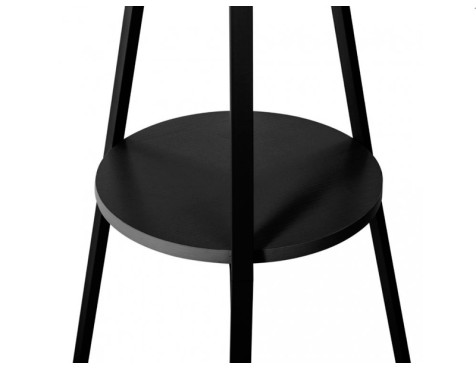 Perchero De Pie Metal Y Mdf Negro