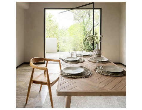 Mesa De Comedor Extensible Ares Acacia Natural