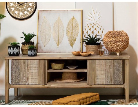 Mueble Tv 2 Puertas Manila Acacia Natural