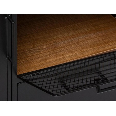 Aparador 1 Puerta Lirio Madera Y Hierro Negro