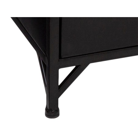 Aparador 1 Puerta Lirio Madera Y Hierro Negro