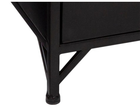 Aparador 1 Puerta Lirio Madera Y Hierro Negro