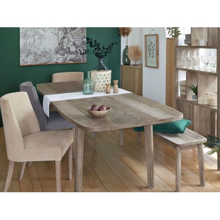 Mesa De Comedor Extensible Manila Acacia Natural