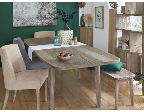 Mesa De Comedor Extensible Manila Acacia Natural