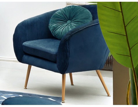 Butaca De Vellut Leif Blau