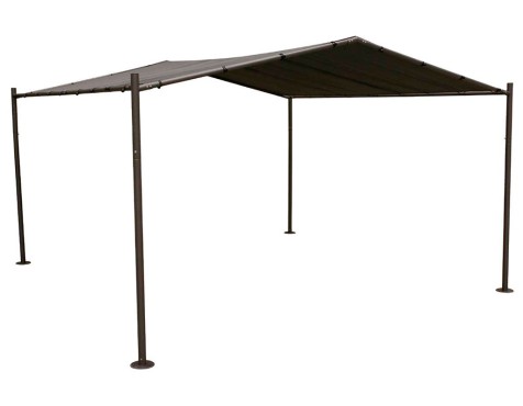 Pérgola De Jardín Certeli Acero Y Poliéster Gris