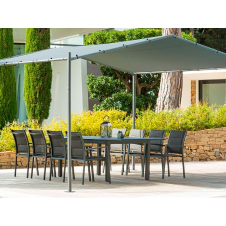 Pérgola De Jardín Certeli Acero Y Poliéster Gris