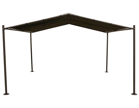 Pérgola De Jardín Certeli Acero Y Poliéster Gris