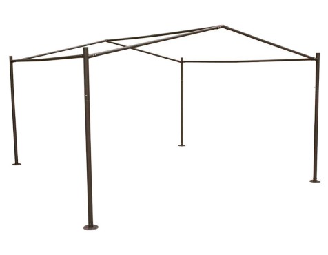 Pérgola De Jardín Certeli Acero Y Poliéster Gris