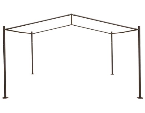 Pérgola De Jardín Certeli Acero Y Poliéster Gris