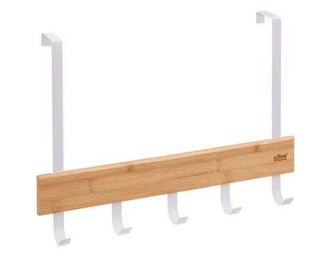 Perchero Para Puerta Natureo Bambú Y Blanco