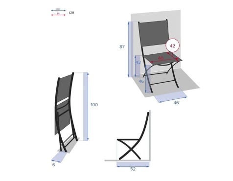 Cadira Jardí Plegable Modula Blau Grafit