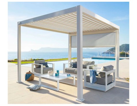 Pérgola Bioclimática Biarritz Aluminio Blanco