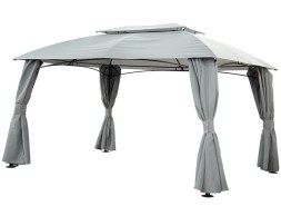 Pérgola Jardín De Acero Con Cortinas