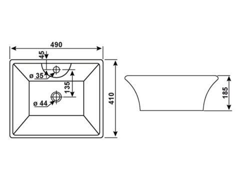Lavabo Sobre Encimera Cerámica Serva