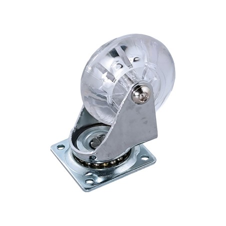 Rueda Nylon Trasparente Placa Giratoria
