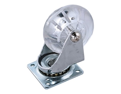 Rueda Nylon Trasparente Placa Giratoria