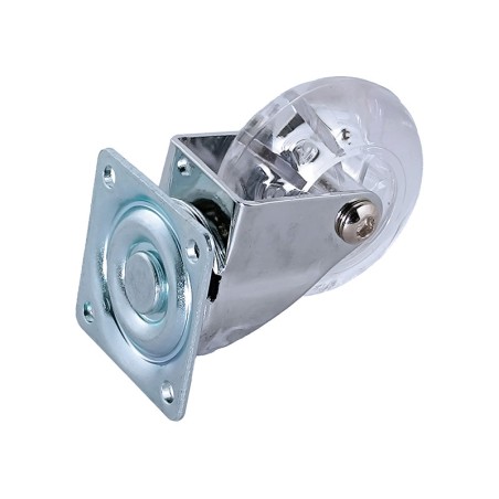 Rueda Nylon Trasparente Placa Giratoria