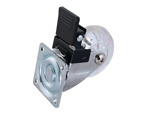 Rueda Nylon Trasparente Con Freno Placa Giratoria