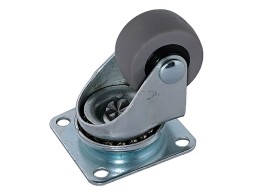 Rueda Goma Gris Placa Giratoria