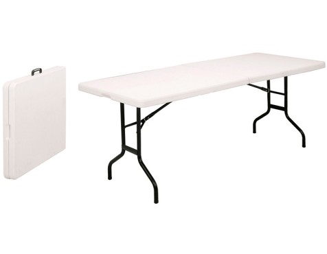 Mesa Maleta Plegable Resina Blanca