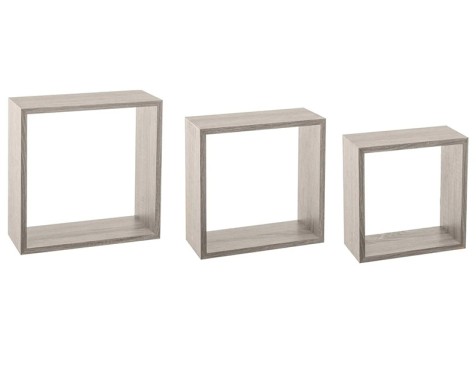 Joc 3 Prestatges Cub Paret Gris