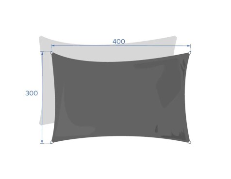 Tendal Vela Rectangular Curaçao Gris Pissarra 4X3M