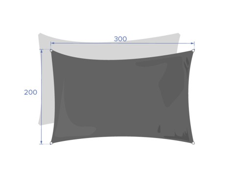 Tendal Vela Rectangular Curaçao Blanc 3X2Mt