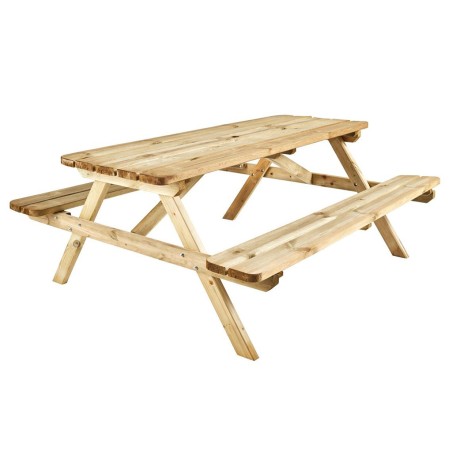 Taula Pícnic De Fusta Bancs Abatibles