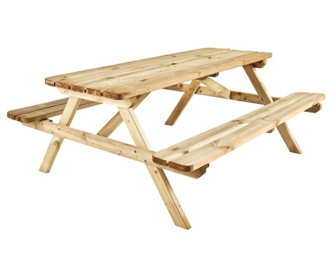 Taula Pícnic De Fusta Bancs Abatibles
