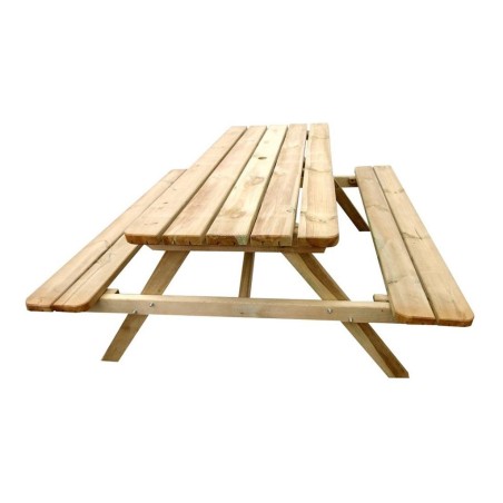 Mesa Pícnic De Madera Bancos Abatibles