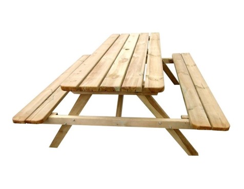 Taula Pícnic De Fusta Bancs Abatibles