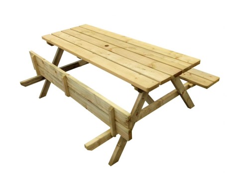 Taula Pícnic De Fusta Bancs Abatibles