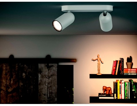 Regleta 2 Focos Led Philips Pongee Blanco