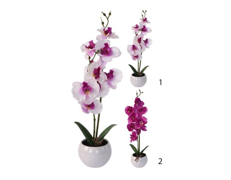 Planta Artificial Orquídea Con Maceta