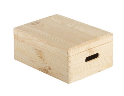 Caja Con Tapa Madera Natural