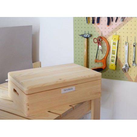 Caja Con Tapa Madera Natural