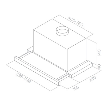 Campana Extractora Extensible tt14 Lux Inox