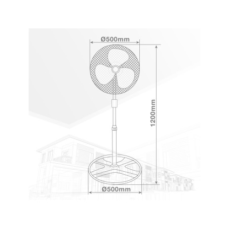 Ventilador De Peu Sandi Negre I Cromat
