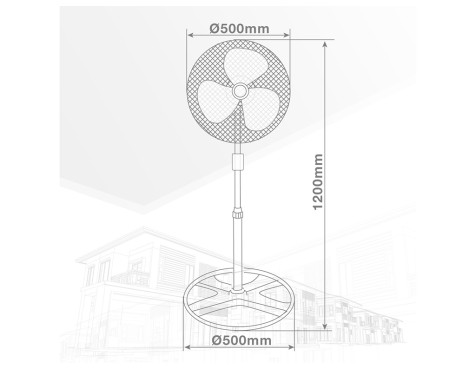 Ventilador De Peu Sandi Negre I Cromat